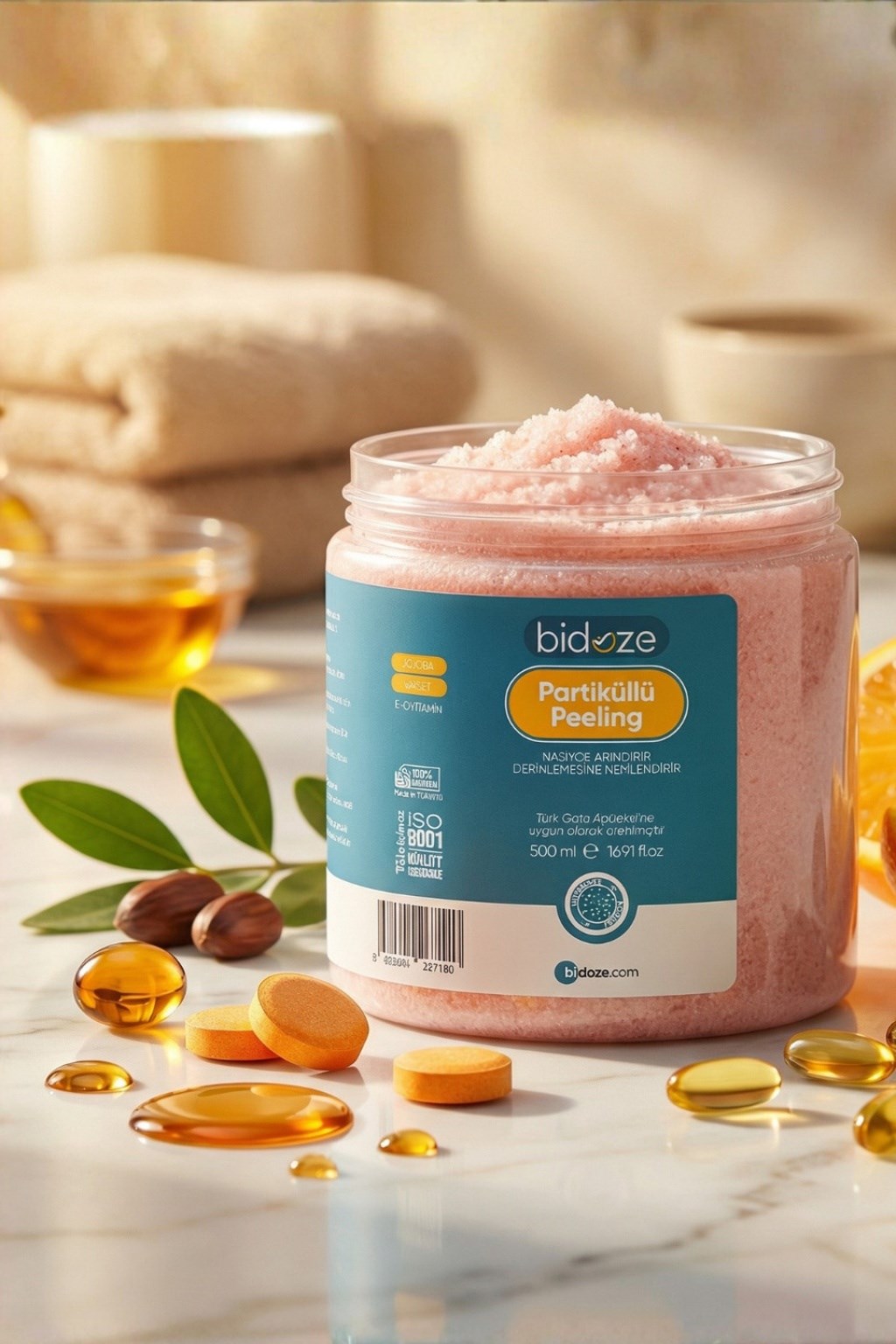 Bidoze Partiküllü Vücut Peelingi 500 Ml | Kolajen ve E Vitamini Destekli Arındırıcı Scrub