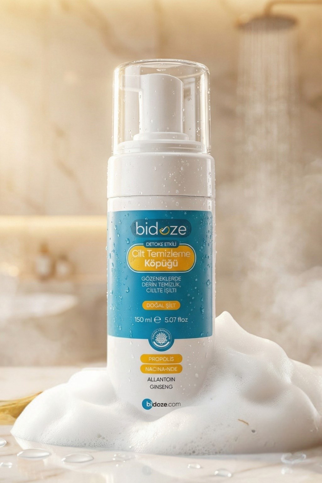 Bidoze Detoks Etkili Cilt Temizleme Köpüğü 150 Ml | Propolis Kolajen ve Ginseng