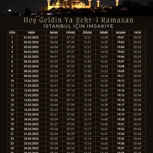 Ramazan İmsakiyesi Modern Kişiye Özel Tasarımlı Dijital Baskı 10 Adet A4 300 gr Model 28