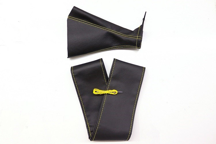 Tüm Araçlara Uyumlu Direksiyon Kılıfı Ve Vites Körüğü Siyah Vinil Sarı