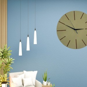 Ahşap Minimal Dekoratif Duvar Saati - 33x33 cm Açık Sarı