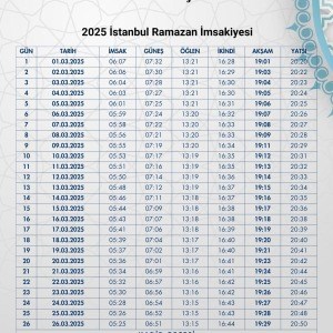 Ramazan İmsakiyesi Modern Kişiye Özel Tasarımlı Dijital Baskı 10 Adet A4 300 gr Model 21