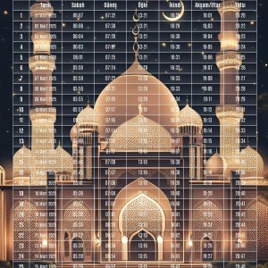 Ramazan İmsakiyesi Modern Kişiye Özel Tasarımlı Dijital Baskı 1000 Adet A4 300 gr Model 16