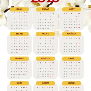 2025 Takvimi Kişiye Özel Fulya Çiçeği Tasarım