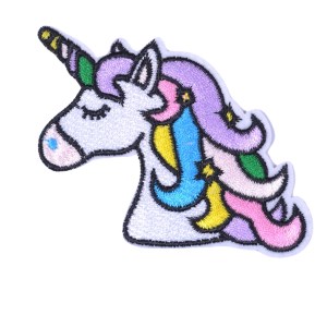 Aplike Ütü İle Yapışan Unicorn At Beyaz Karışık Arma 6x3 Cm