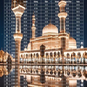 Ramazan İmsakiyesi Modern Kişiye Özel Tasarımlı Dijital Baskı 500 Adet A4 300 gr Model 14