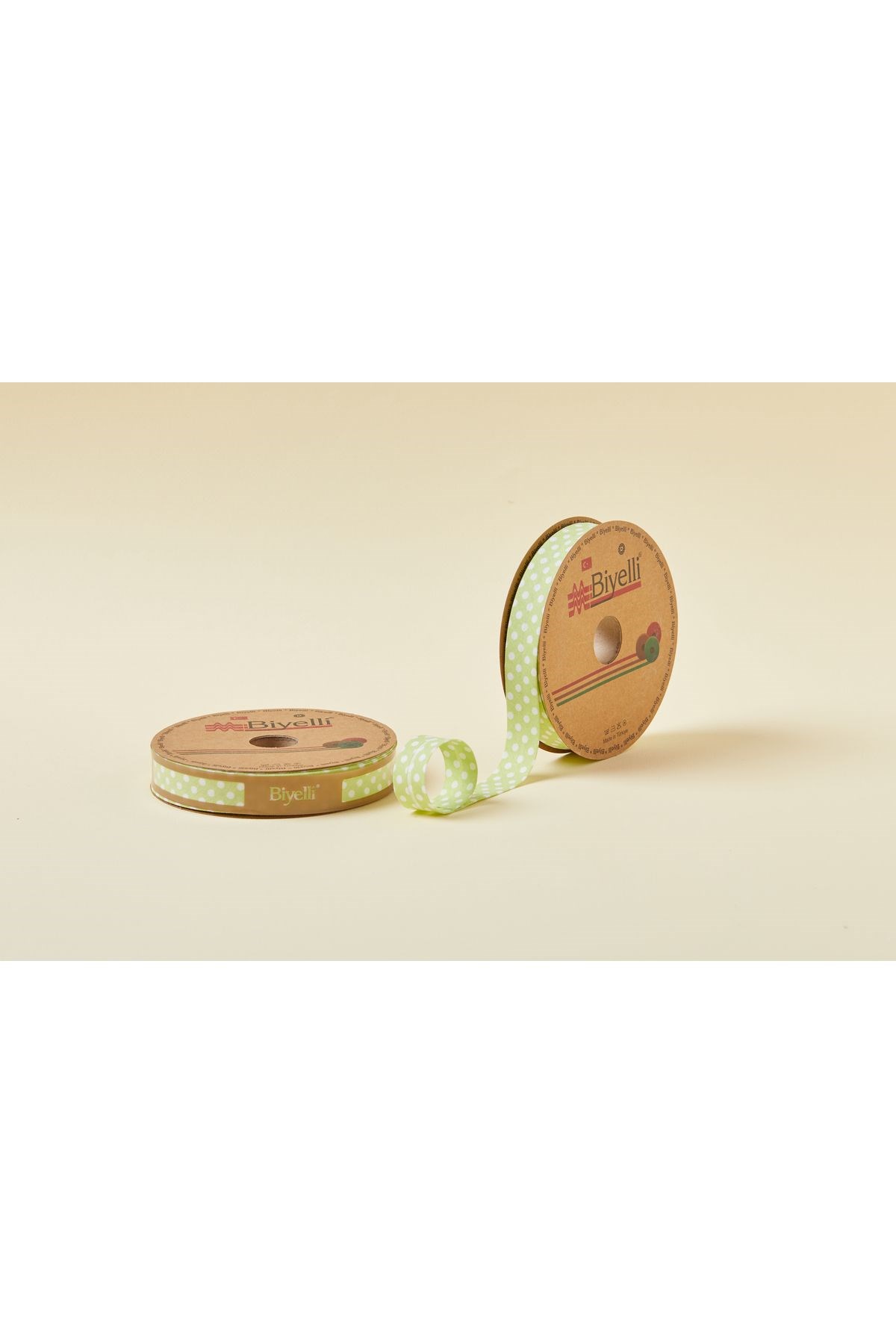 Biye Büyük Puanlı Katlı A15 Yeşil 2 cm 25 Metre %65 Koton %35 Polyester