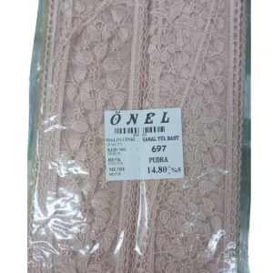 Dantel Polyester Sanal Tül Bant Pudra 14,80 Metre En 6 cm ON-697-PU