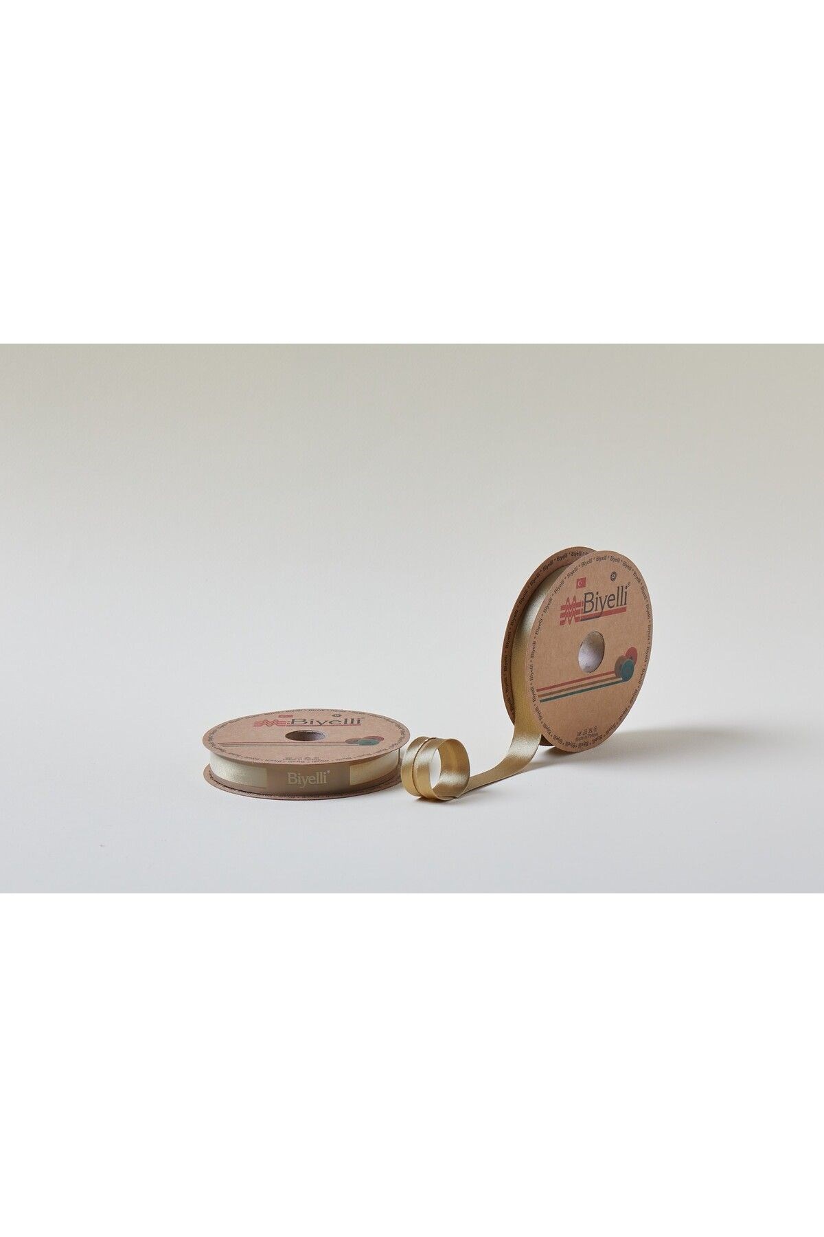 Biye Saten Katlı 035 Kahverengi 2 cm 25 Metre %100 Polyester