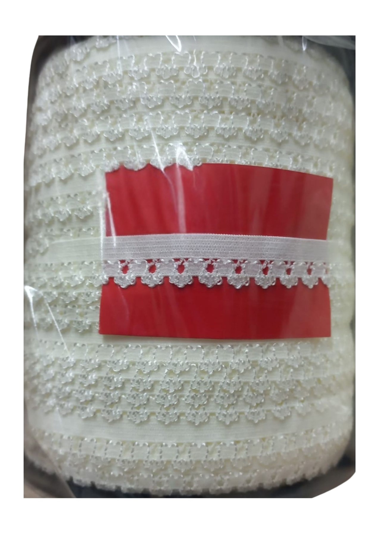 Çamaşır Lastiği Dantelli 1 cm 1 Metre Kırık Beyaz