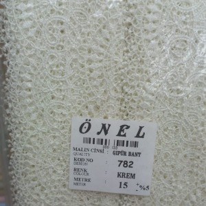 Dantel Polyester Güpür Bant Krem 15 Metre En 6 cm ON-782-KR