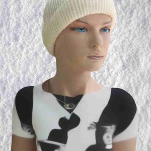 El Örgüsü Doğal Yün ve Akrilik Karışımlı Sıcacık Kış Beresi Krem Renk