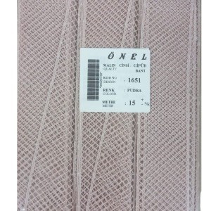 Dantel Polyester Güpür Bant Pudra 15 Metre En 3 cm ON-1651-PU