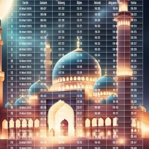 Ramazan İmsakiyesi Modern Kişiye Özel Tasarımlı Dijital Baskı 50 Adet A4 300 gr Model 12