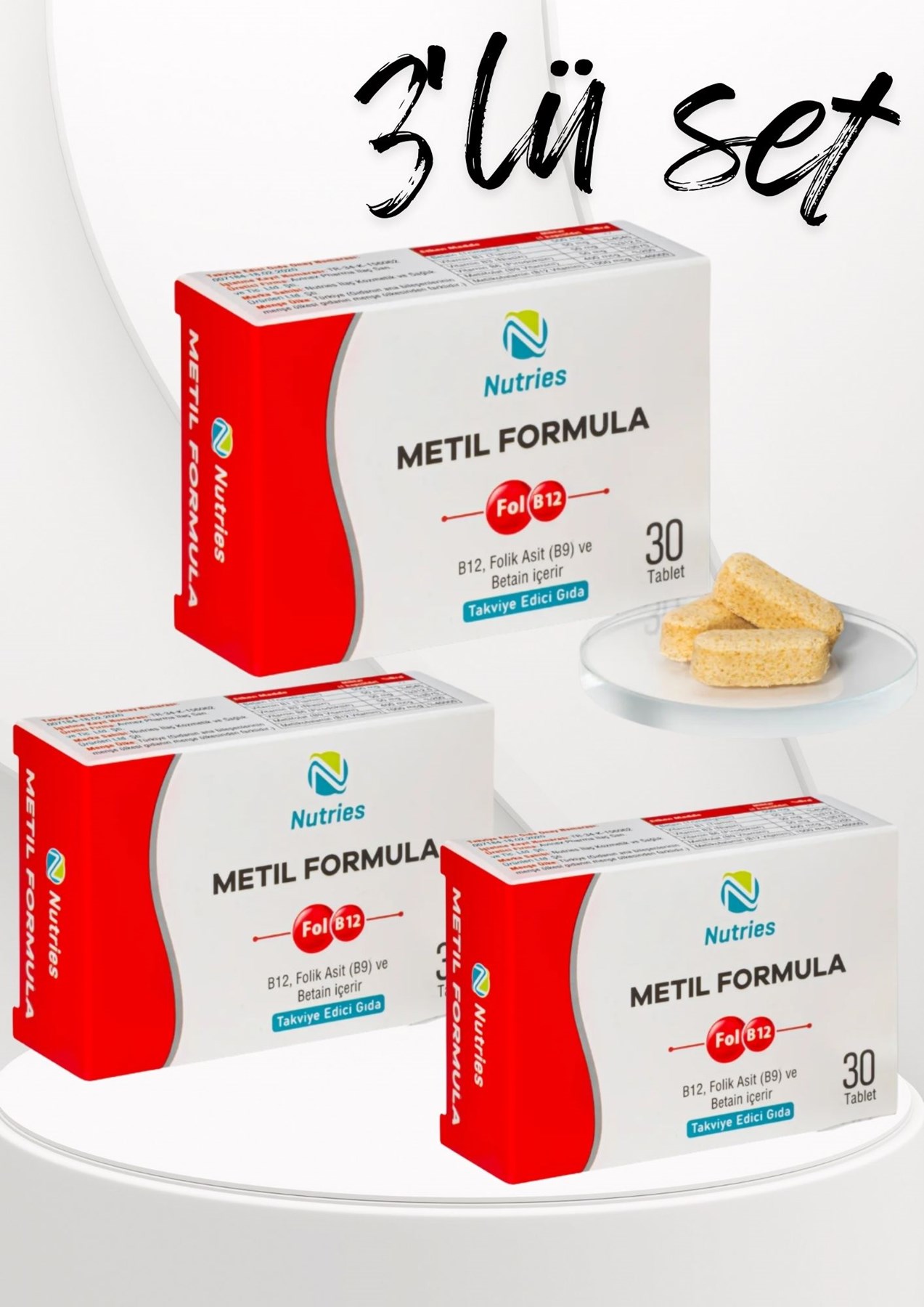 Metilformula Aktif B Vitamini Kompleksi 30 Tablet – 3’lü Ekonomik Set