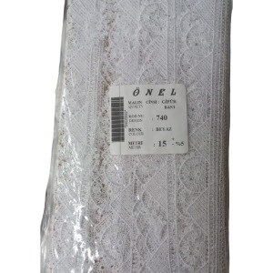 Dantel Polyester Güpür Bant Beyaz 15 Metre En 5 cm ON-740-B