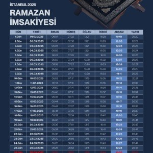 Ramazan İmsakiyesi Modern Kişiye Özel Tasarımlı Dijital Baskı 1000 Adet A4 300 gr Model 30