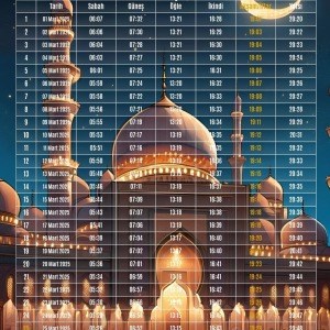 Ramazan İmsakiyesi Modern Kişiye Özel Tasarımlı Dijital Baskı 500 Adet A4 300 gr Model 9