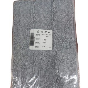 Dantel Polyester Sanal Tül Bant Gri 20 Metre En 6 cm ON-60-G