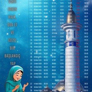 Ramazan İmsakiyesi Modern Kişiye Özel Tasarımlı Dijital Baskı 50 Adet A4 300 gr Model 3