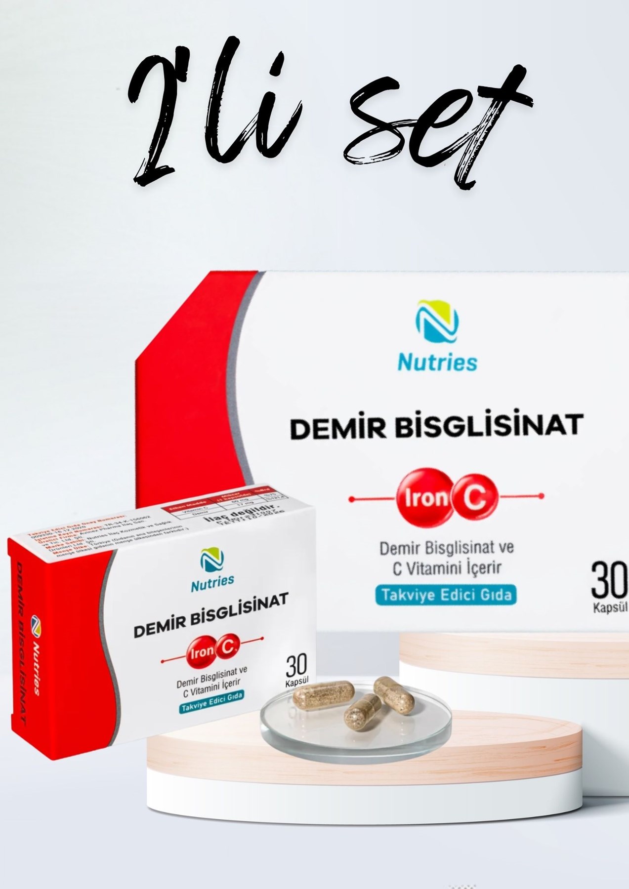 Demir Bisglisinat 30 Kapsül – 2’li Avantaj Paketi