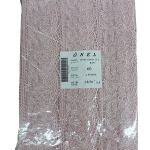 Dantel Polyester Sanal Tül Bant Açık Pembe 18,50 Metre En 6 cm ON-60-P