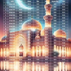 Ramazan İmsakiyesi Modern Kişiye Özel Tasarımlı Dijital Baskı 2 Adet A4 300 gr Model 13