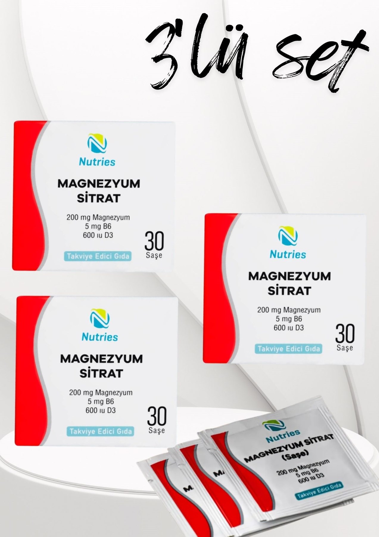 Magnezyum Sitrat Saşe – 3’lü Ekonomik Set