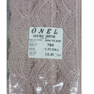 Dantel Polyester Sanal Tül Bant Y.Pudra 14,40 Metre En 3 cm ON-784-PU