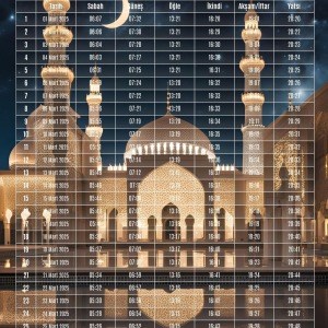 Ramazan İmsakiyesi Modern Kişiye Özel Tasarımlı Dijital Baskı 50 Adet A4 300 gr Model 15