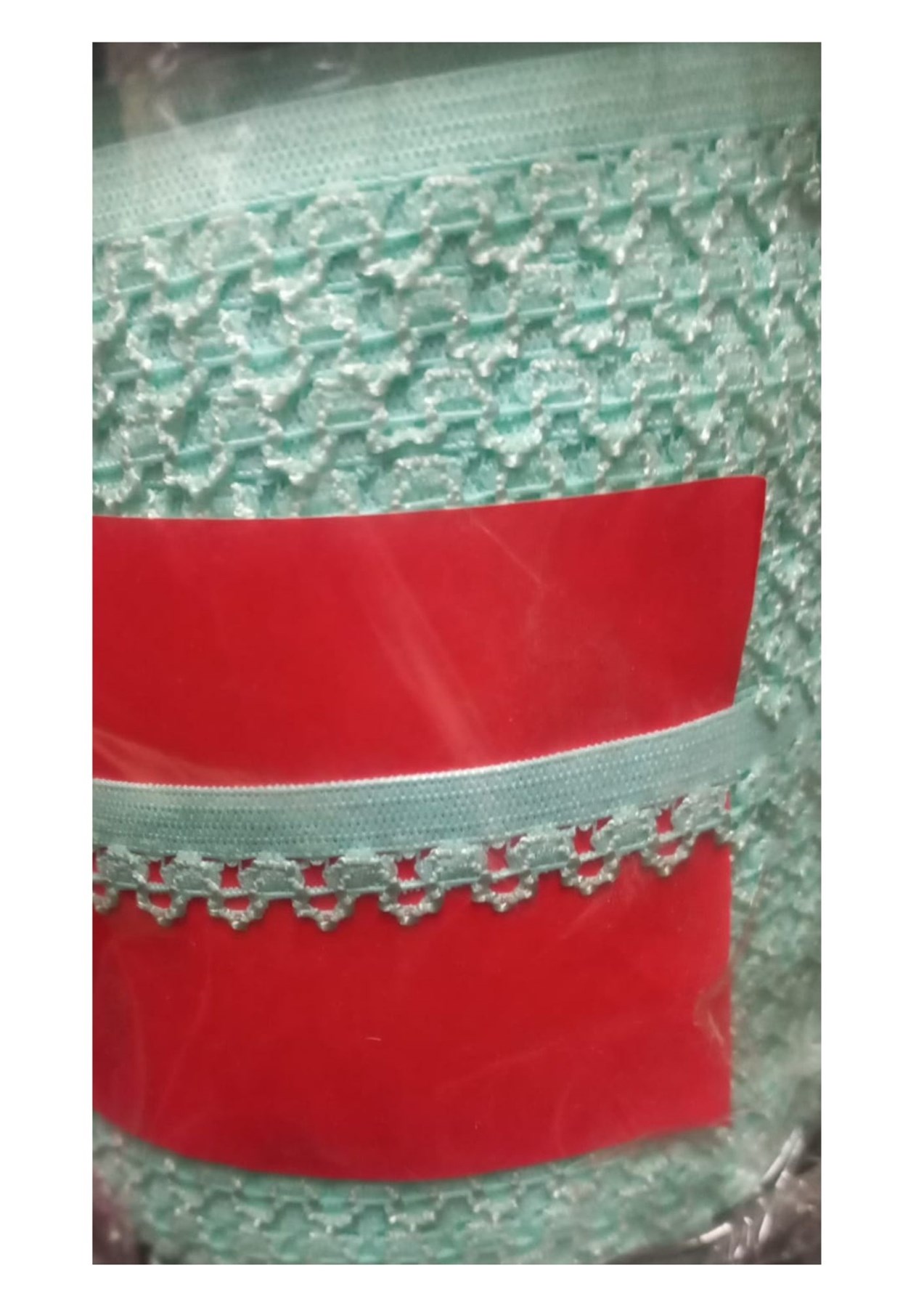 Çamaşır Lastiği Dantelli 1 cm 1 Metre Su Yeşili