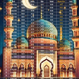 Ramazan İmsakiyesi Modern Kişiye Özel Tasarımlı Dijital Baskı 100 Adet A4 300 gr Model 5