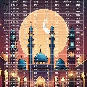 Ramazan İmsakiyesi Modern Kişiye Özel Tasarımlı Dijital Baskı 2 Adet A4 300 gr Model 10