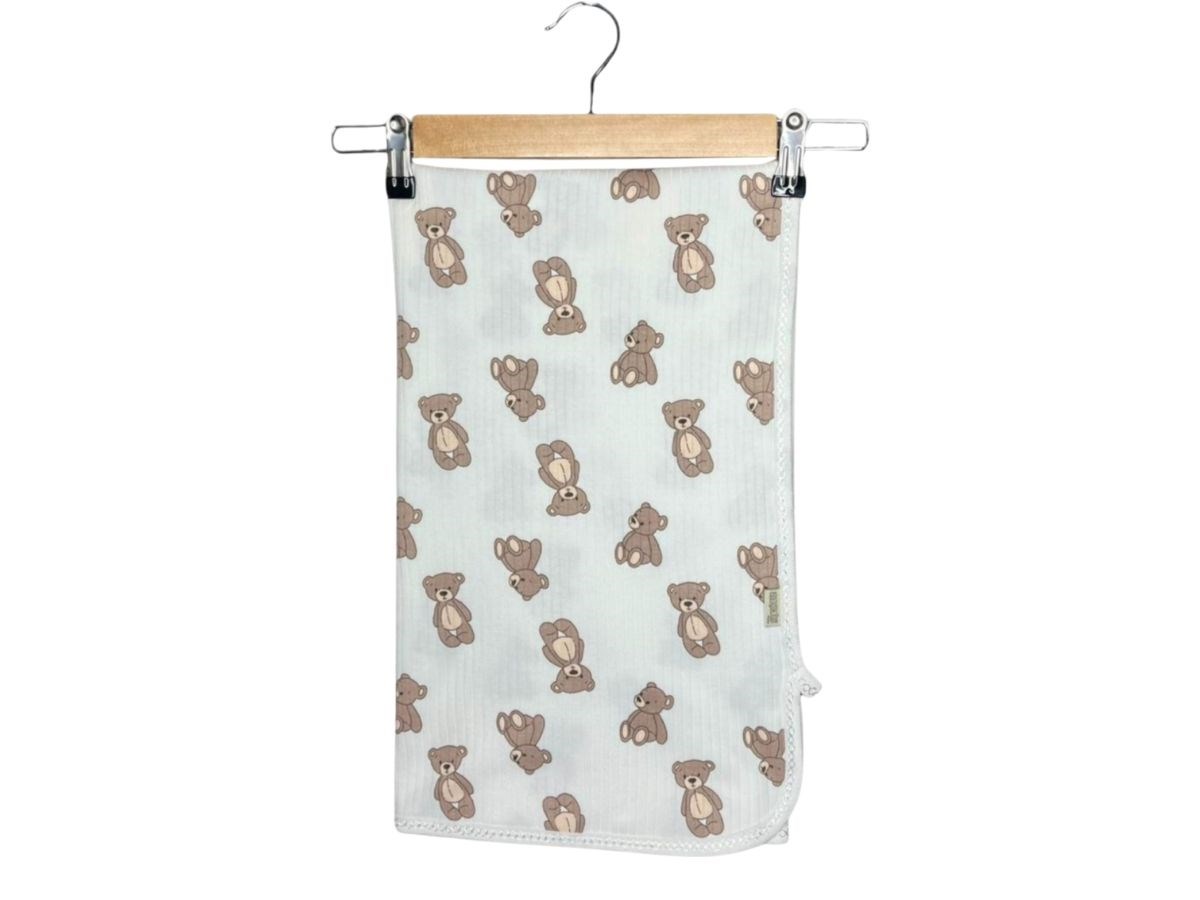 Raporlu Kahve Ayı Desenli Bebek Battaniyesi – 12 Ay – Uni