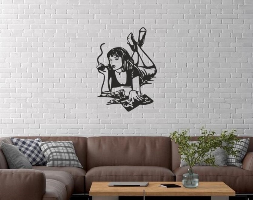 Duvar Dekor Süs Mdf Ahşap Mia Temalı 25 x 35 Siyah Renk