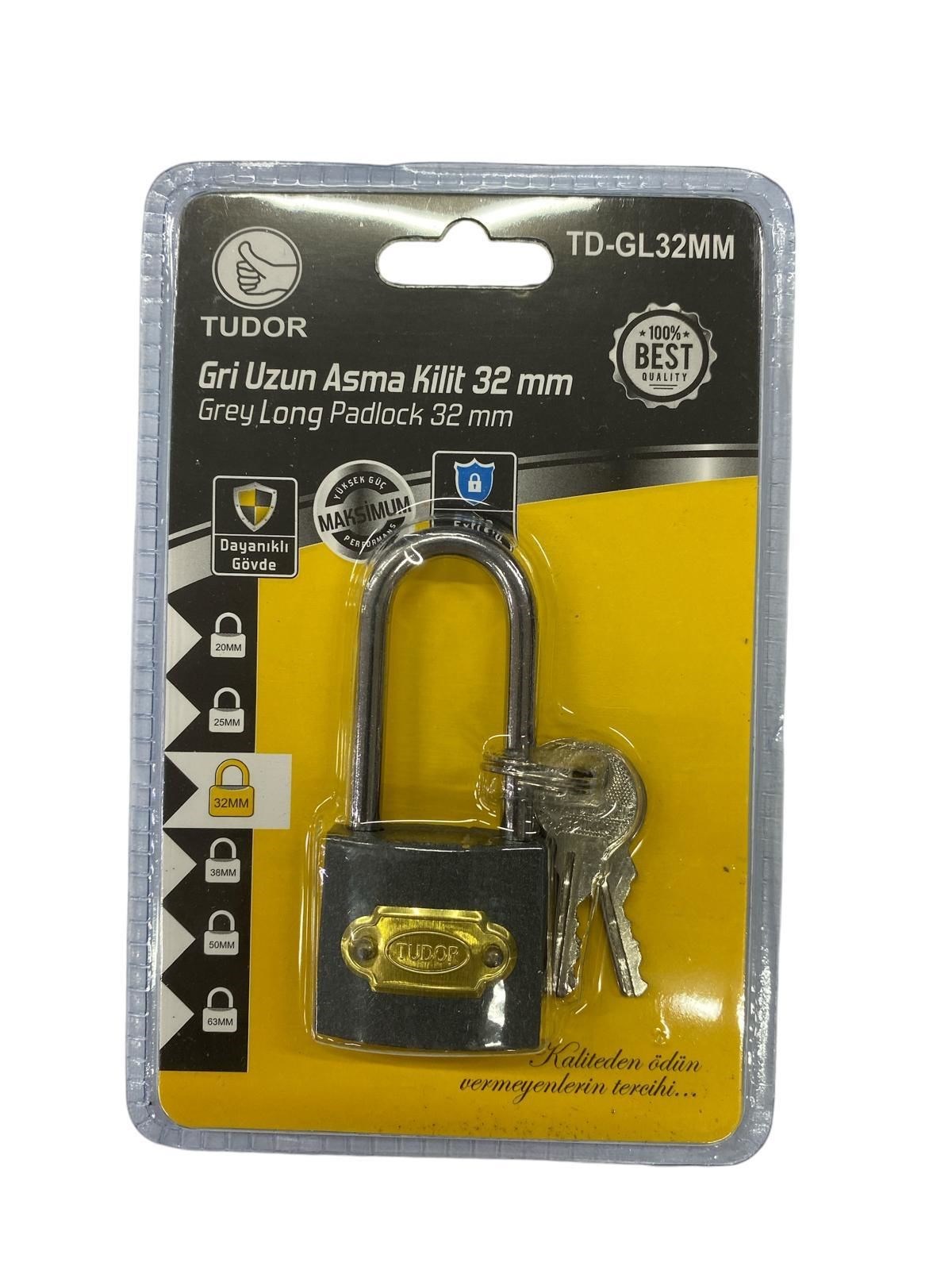 Ennalbur Tudor 32 mm Uzun Gri Asma Kilit