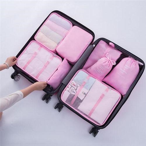 Bavul İçi Düzenleyici Organizer 6 lı Set - Pembe Renk