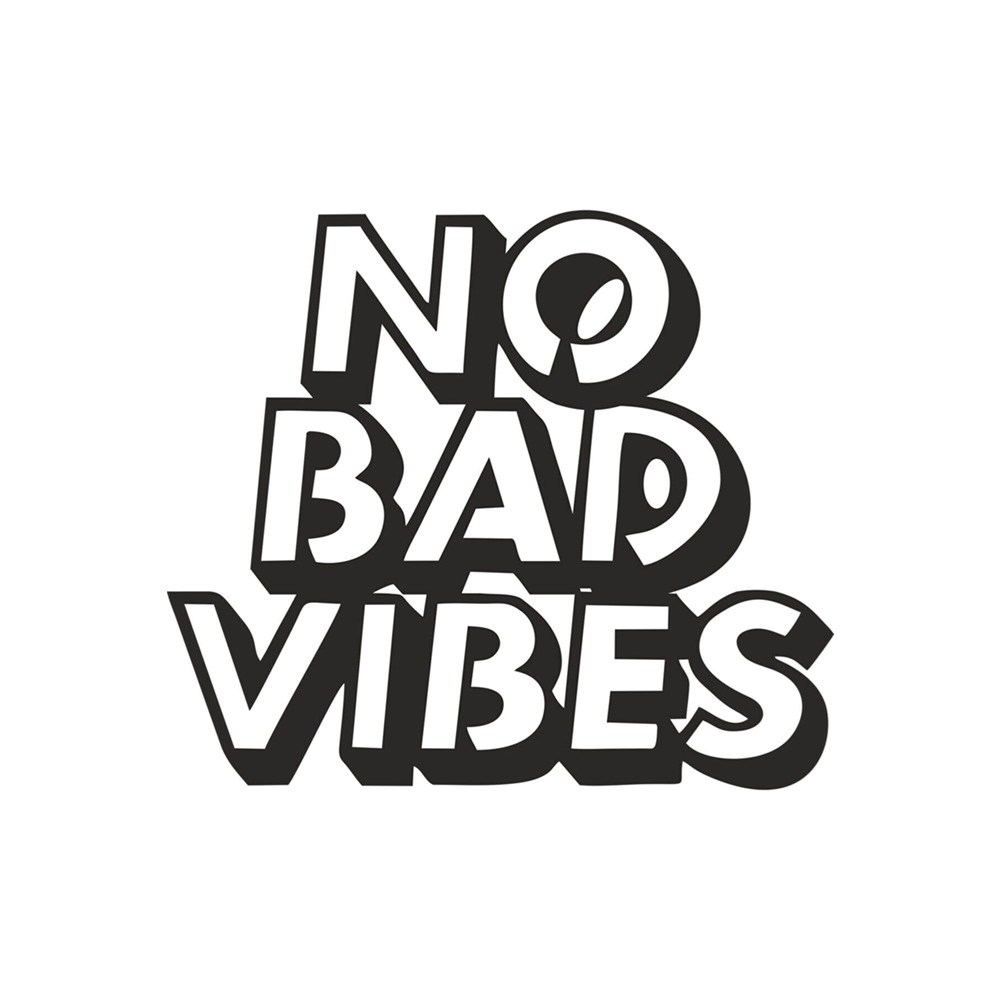 Duvar Dekor Süs Mdf Ahşap No Bad Vibes Temalı 40 x 35 Siyah Renk