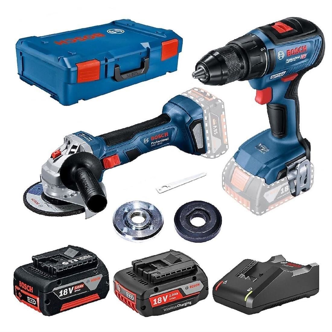 Bosch GWS 180-LI + GSR 18V-50 Akülü Taşlama ve Vidalama Matkap Seti