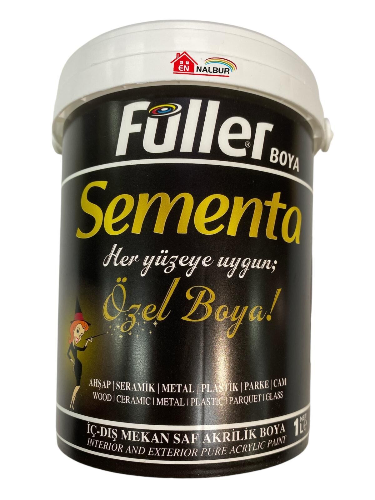 Sementa Özel Su Bazlı Saf Akrilik Boya 1 Litre Siyah