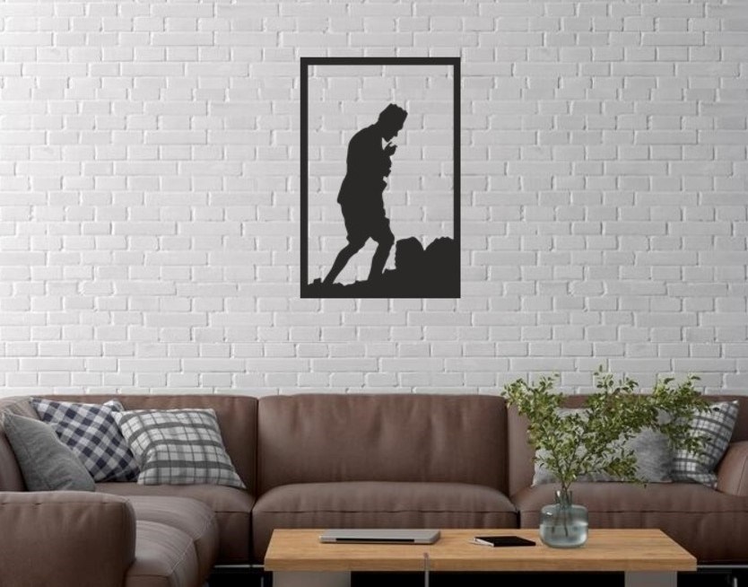 Duvar Dekor Süs Mdf Ahşap Samsun Atatürk Temalı 26 x 39 Siyah Renk