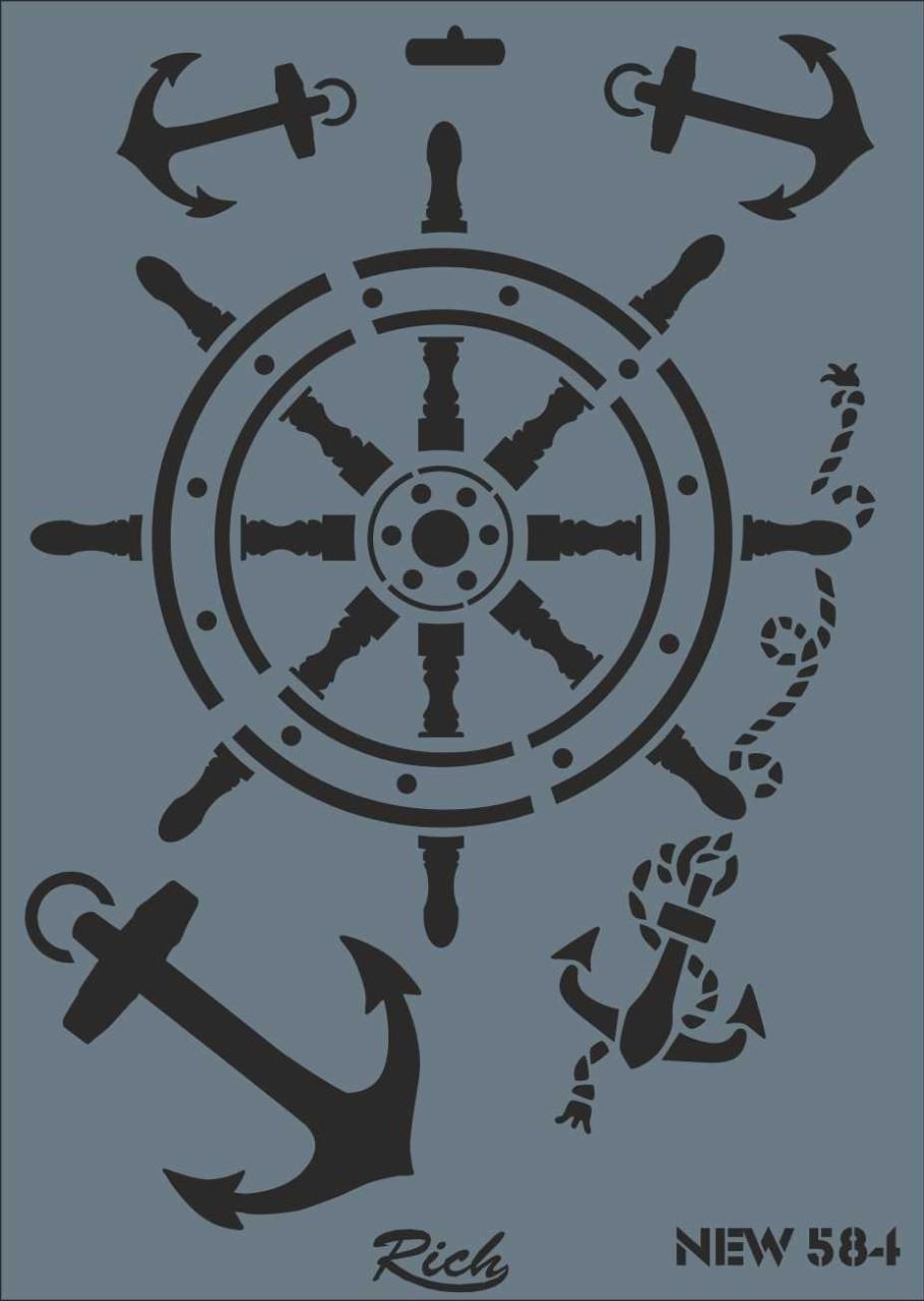 Rich New Seri N-584 Stencil 35x25 cm