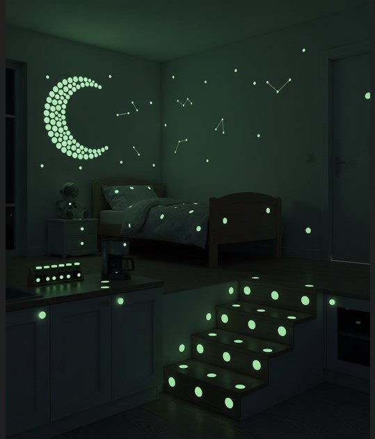 Fosforlu Etiket Karanlıkta Işık Veren Yıldız Tozu Etiketleri