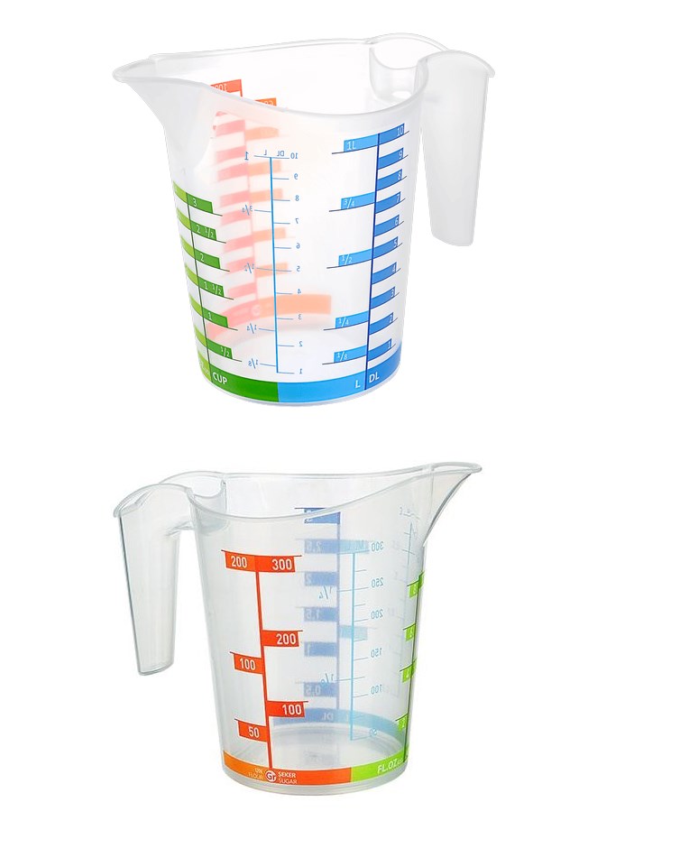 Ölçü Kabı Dereceli Renkli 1000 Ml + 300 Ml Set