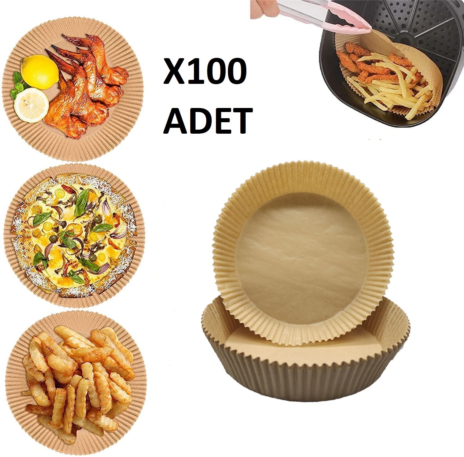 Airfreyer Fritöz Kağıdı Yuvarlak Xl / Xxl 100lü