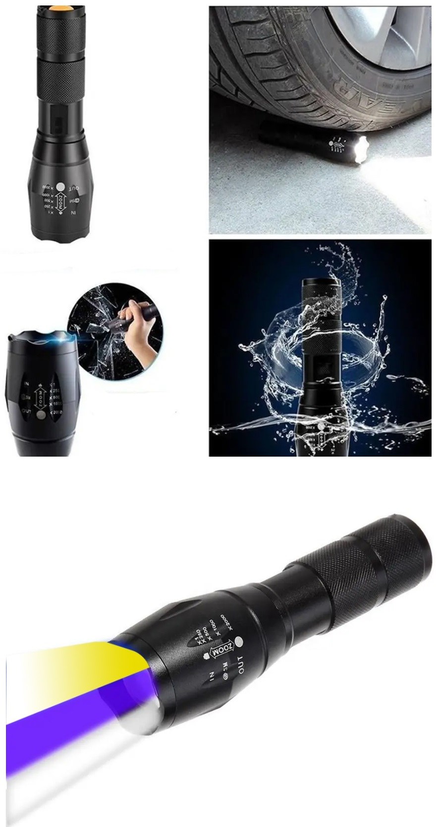 El Feneri Beyaz Sarı Ve Mor Renk Aydınlatma Q5 Led