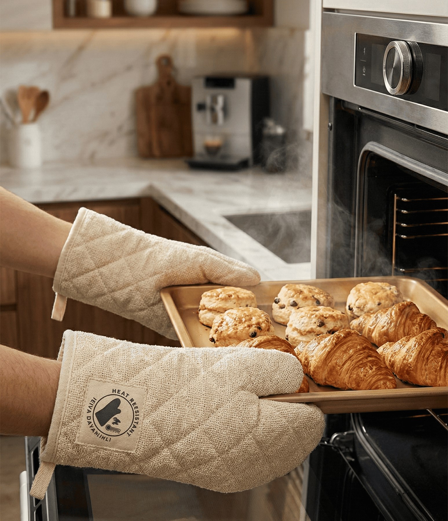 Fırın Eldiveni Isıya Dayanıklı Termo Astarlı Lüx Fırın Eldiveni