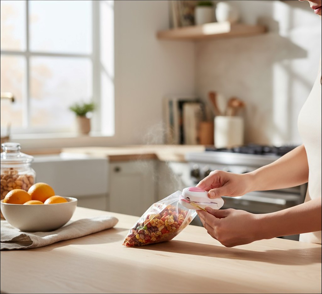 Poşet Kapatıcı, Isıtmalı Vakumlu Poşet Ağzı Yapıştırıcı (pratik Ev & Mutfak Kullanım)