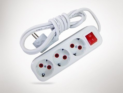 3mt Kablolu Anahtarlı 3 Lü Topraklı Grup Priz