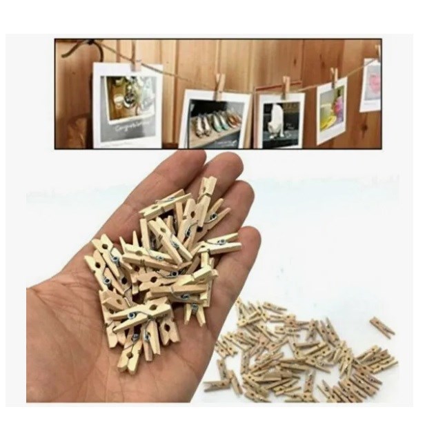 Mandal Mini Ahşap Mandal (100 Adet)